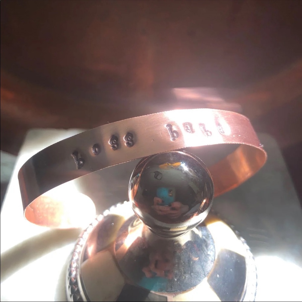 Boss babe Handmade Copper Cuff Bracelet - Picture 3 of 3